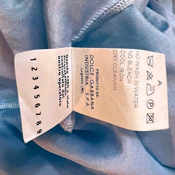 Vintageโ90โs DOLCE & GABBANA White Label Baby Blue Button Down Blouse - Picture 8 of 14
